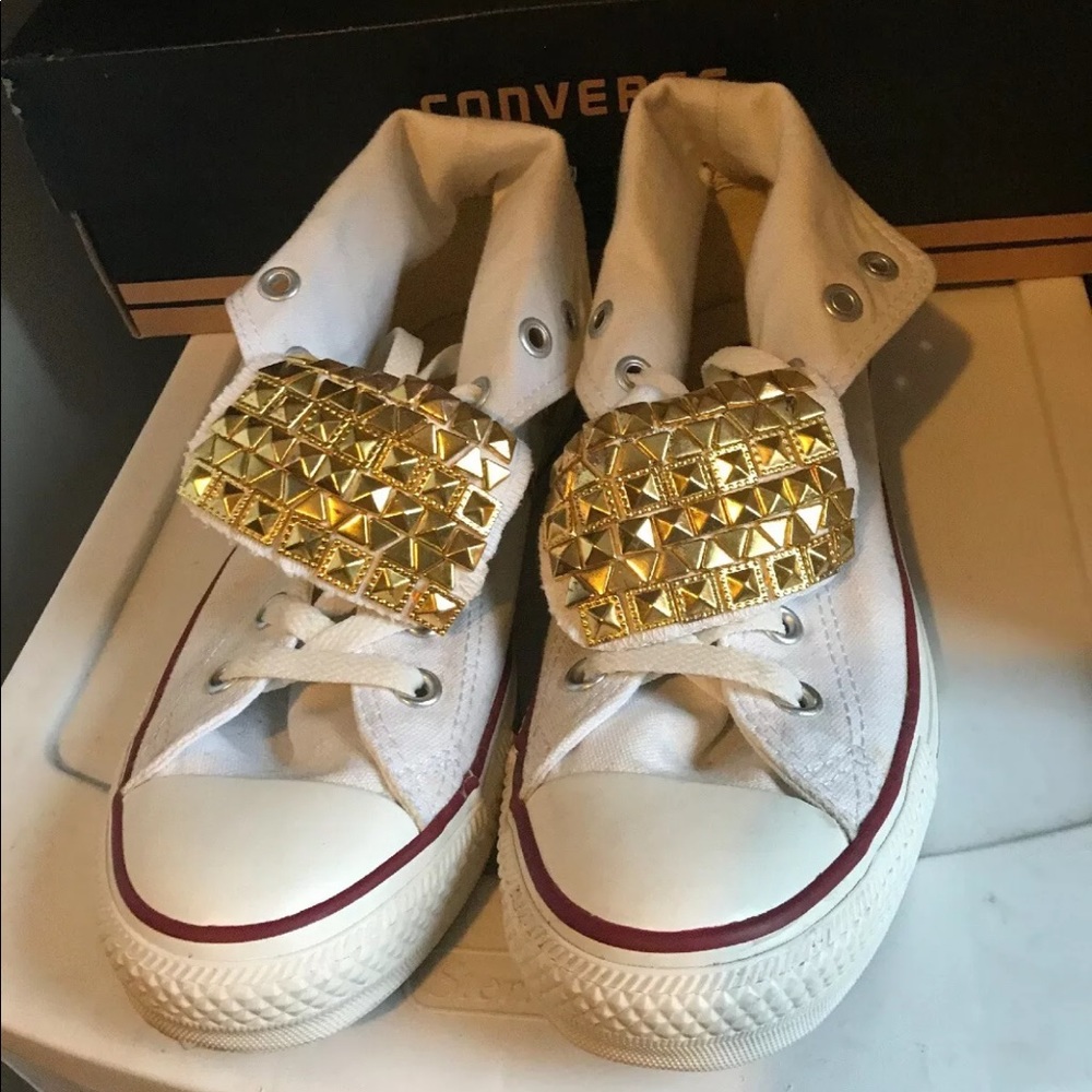 White Converse womens 8